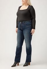 Plus Size Silver Jeans Co.&reg; Avery Dark Curvy High Rise Slim Boot Jean, C258, small