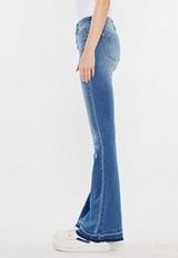 KanCan&trade; Mid Rise Buttonfly Split Hem Flare Jean, C3337, small