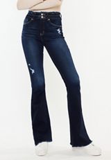 KanCan&trade; High Rise Double Button Fray Hem Flare Jean, C258, small
