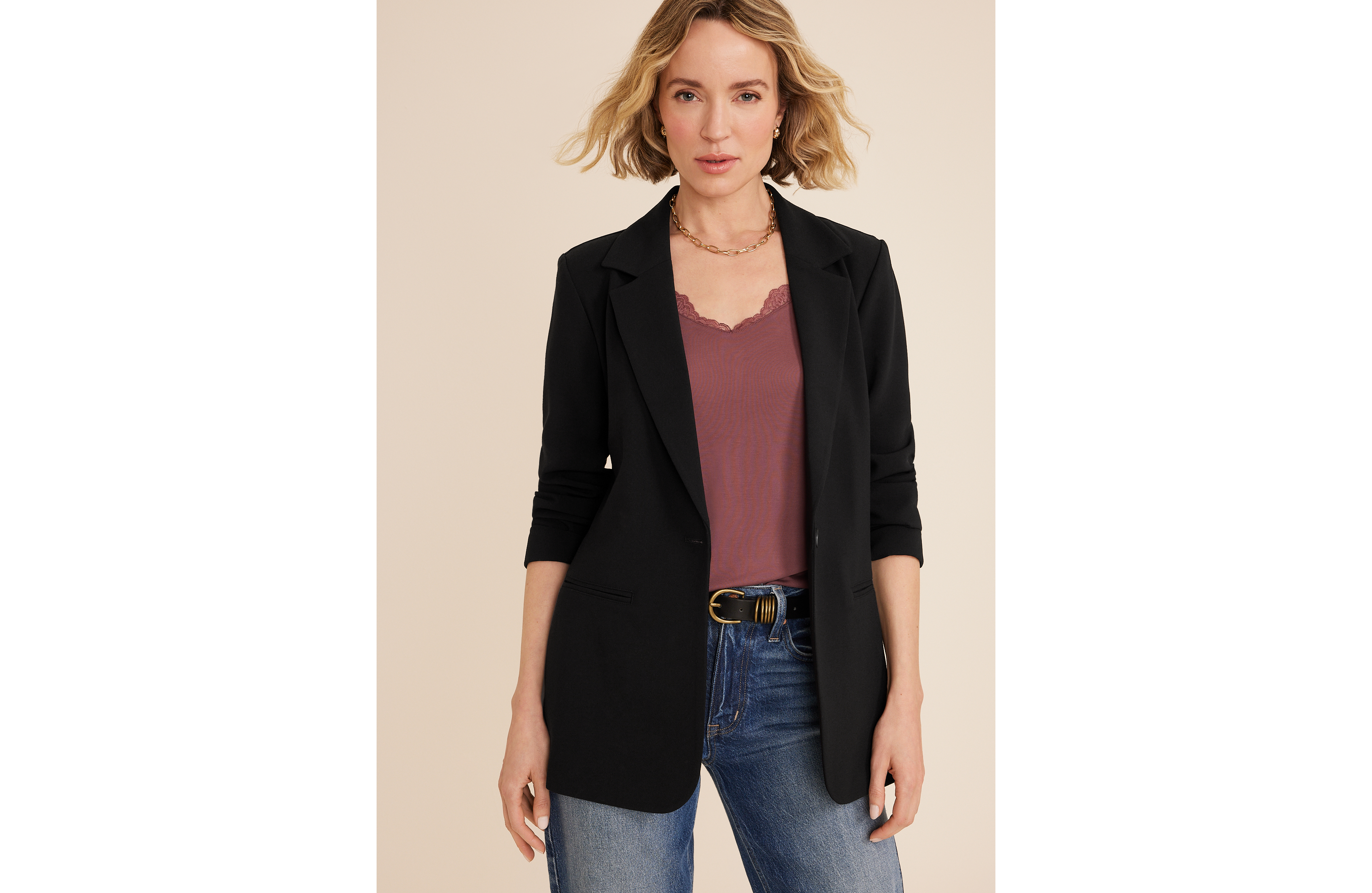 One Button Boyfriend Blazer