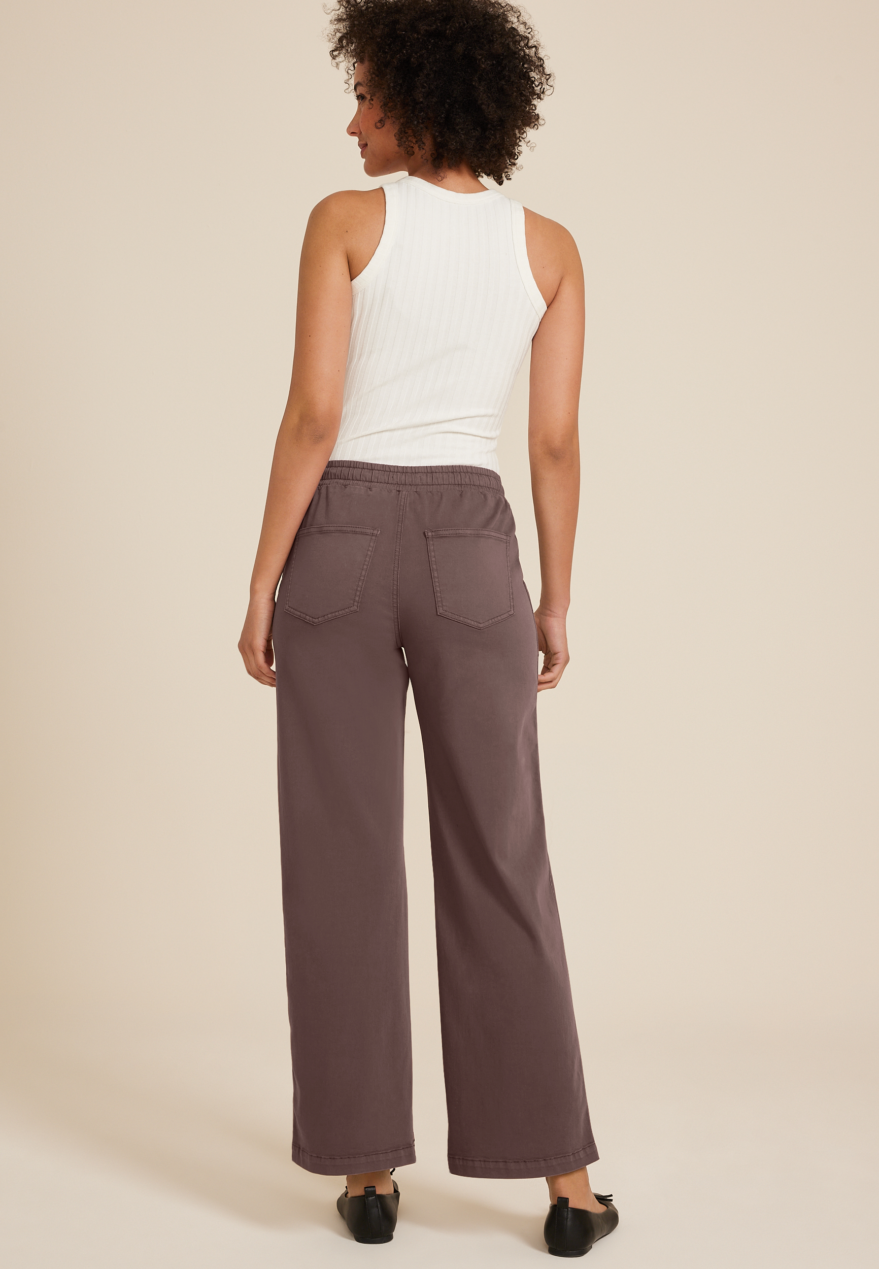 Weekender High Rise Wide Leg Pant, BROWN ARROW, large