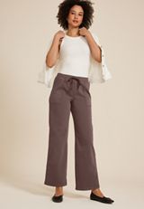 Weekender High Rise Wide Leg Pant, BROWN ARROW, small