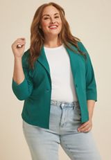 Plus Size Cool Crepe Blazer, C9886, small