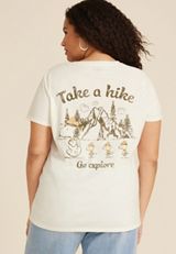 Plus Size Peanuts Take A Hike Classic Fit Graphic Tee, , small