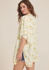 Yellow Floral Kimono, C2969, small