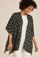 Black Floral Medallion Kimono, C1756, small