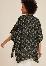 Black Floral Medallion Kimono, C1756, small