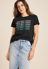 Nope Not Today Classic Fit Graphic Tee, BLACK, small