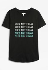 Nope Not Today Classic Fit Graphic Tee, BLACK, small