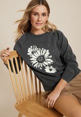 Floral Relaxed Fit Sweatshirt, C125, small