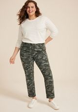 Plus Size m jeans by maurices&trade; High Rise Camo Slim Straight Ankle Jean, , small