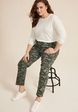 Plus Size m jeans by maurices&trade; High Rise Camo Slim Straight Ankle Jean, , small