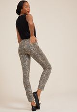 m jeans by maurices&trade; High Rise Leopard Slim Straight Ankle Jean, , small