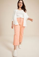 Plus Size m jeans by maurices&trade; High Rise Button Fly Straight Cropped Jean, , small