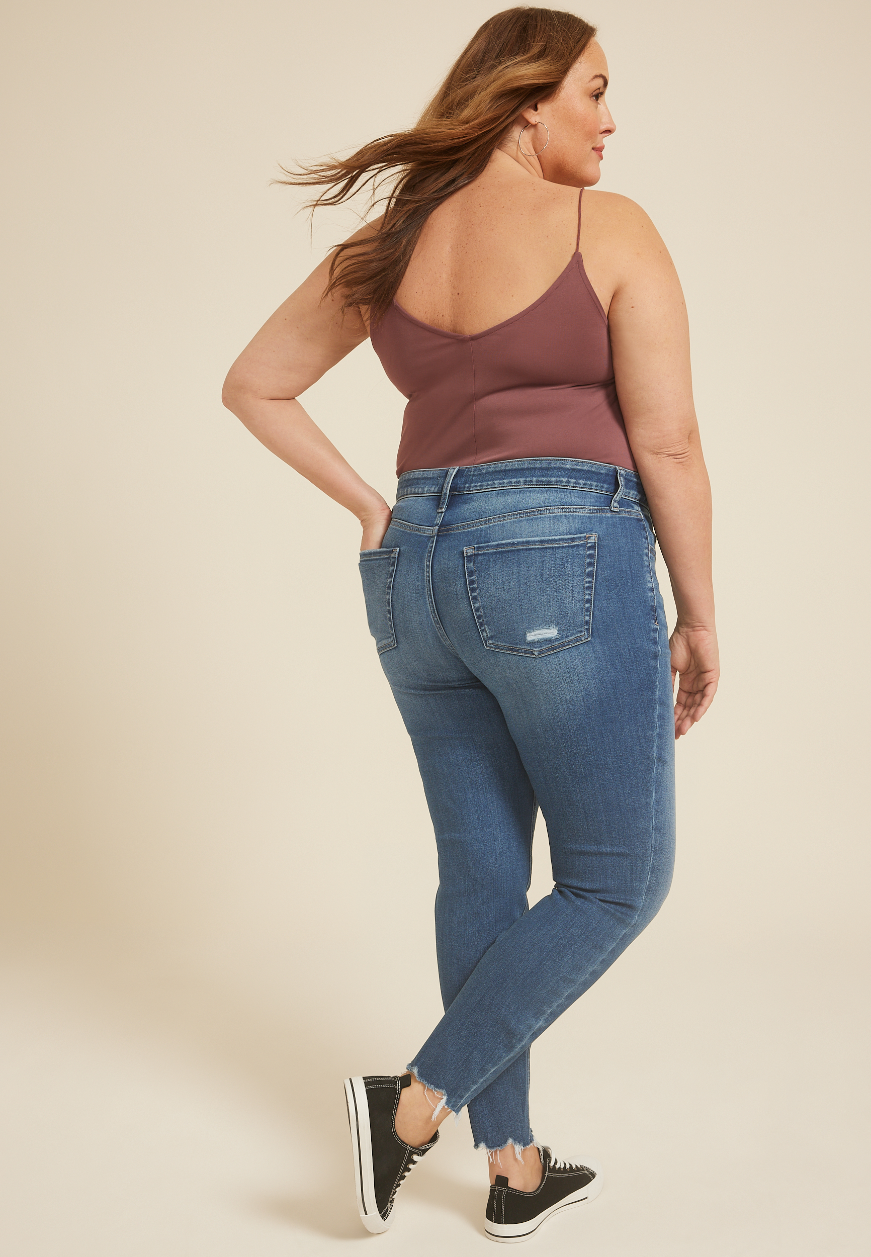 Plus Size m jeans by maurices&trade; High Rise Button Fly Ankle Jegging, C258, large