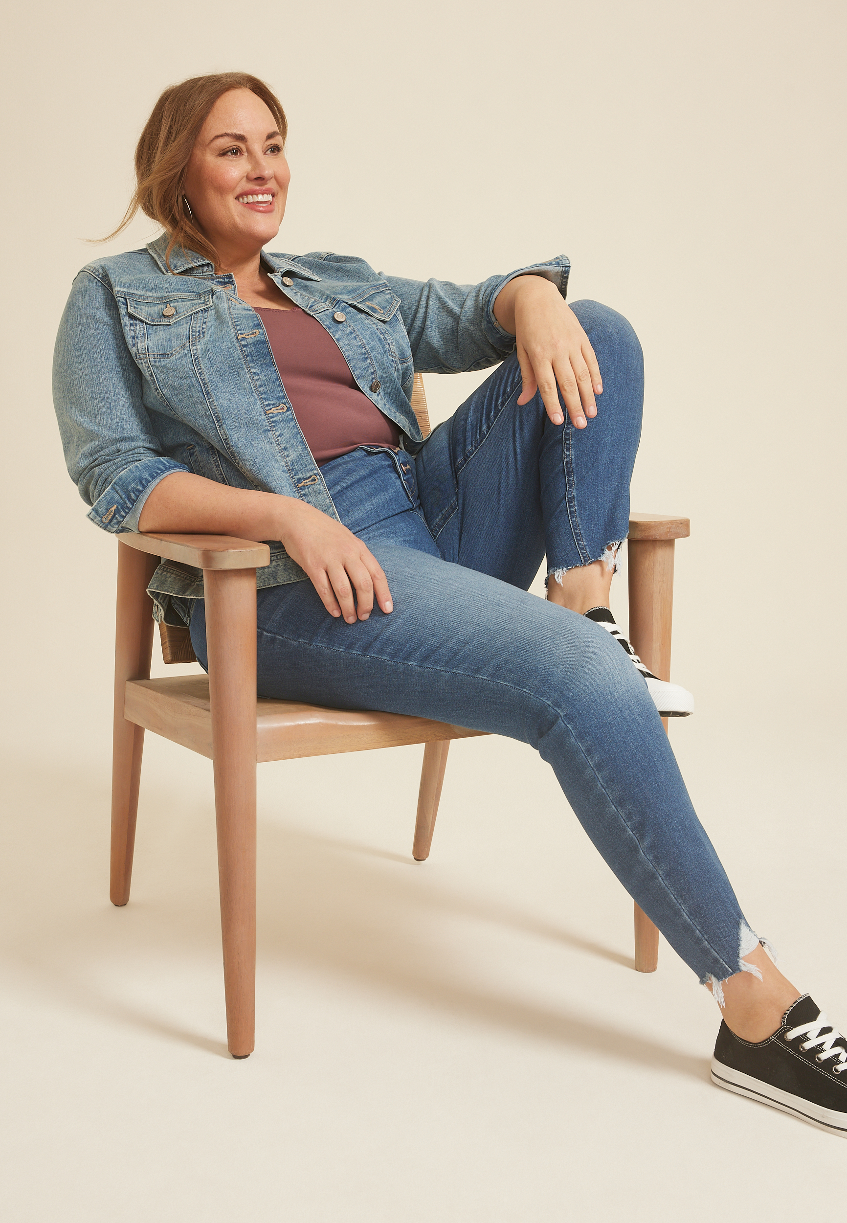 Plus Size m jeans by maurices&trade; High Rise Button Fly Ankle Jegging, C258, large