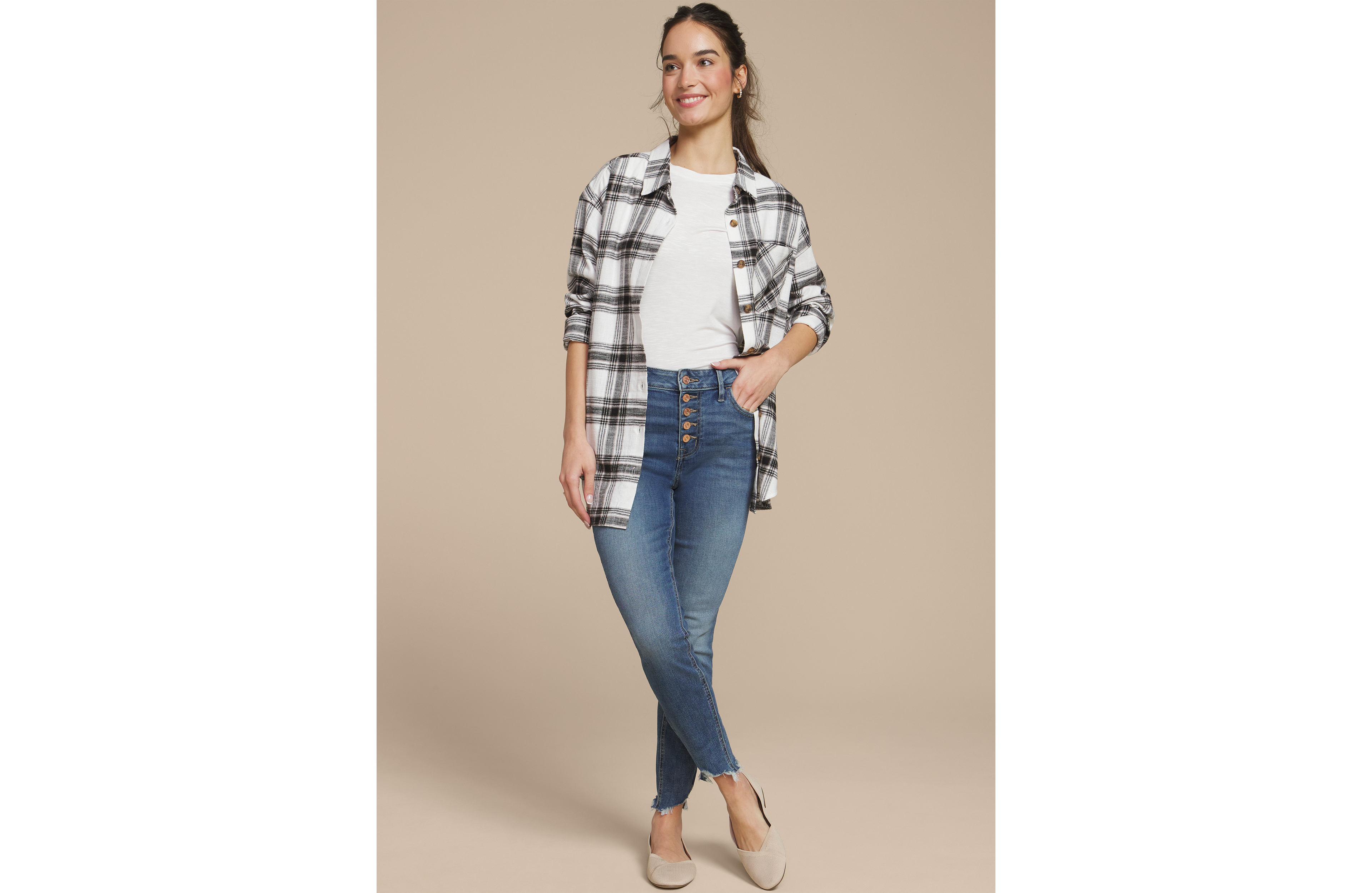m jeans by maurices™ High Rise Button Fly Ankle Jegging