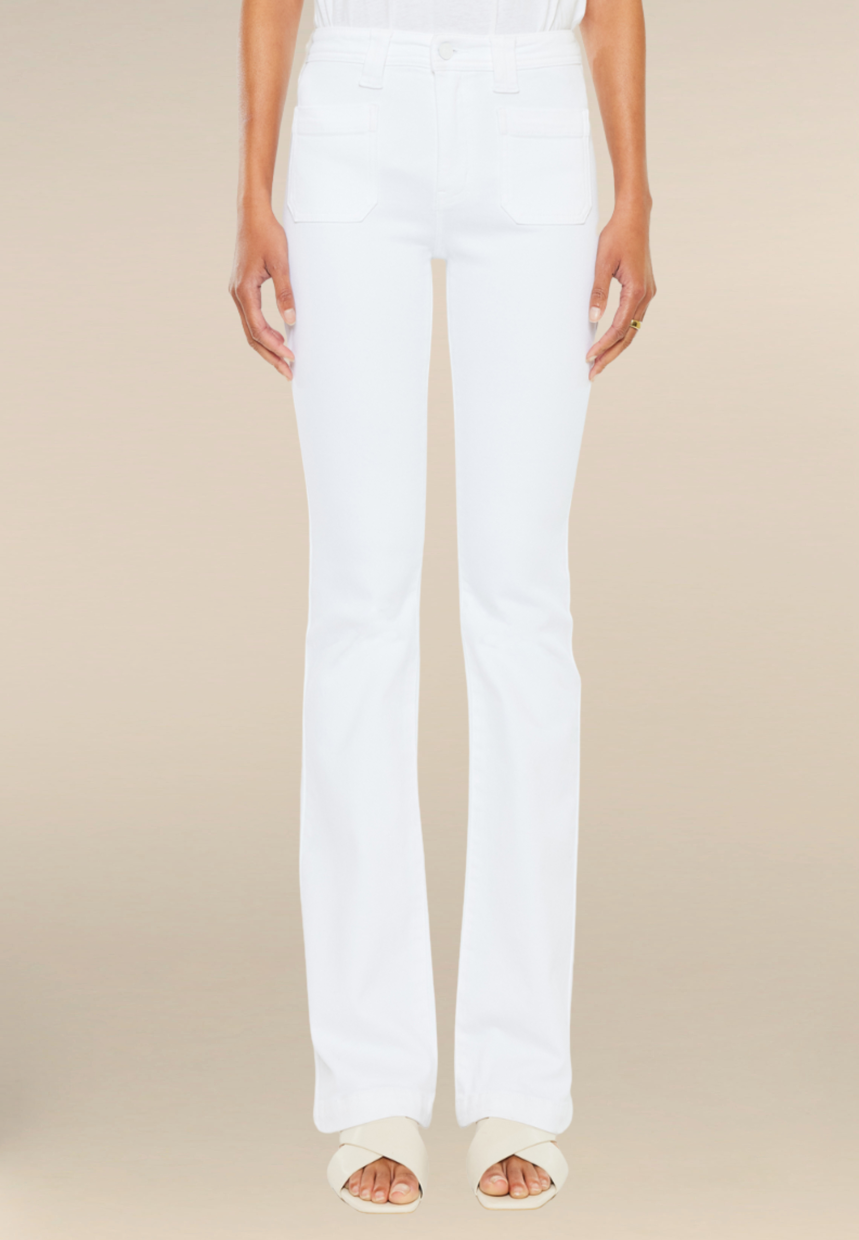 KanCan&trade; White Patch Pocket High Rise Bootcut Jeans, , large