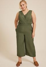 Plus Size Bare Woven Jumpsuit, C3142, small