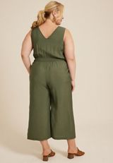 Plus Size Bare Woven Jumpsuit, C3142, small