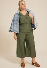 Plus Size Bare Woven Jumpsuit, C3142, small