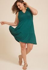 Plus Size 24/7 Bare Notch Neck Dress, C9886, small