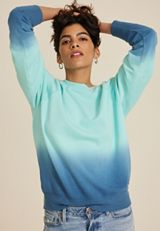 Blue Dip Dye Relaxed Fit Sweatshirt, C3159, small