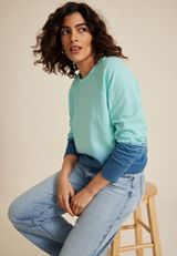 Blue Dip Dye Relaxed Fit Sweatshirt, C3159, small