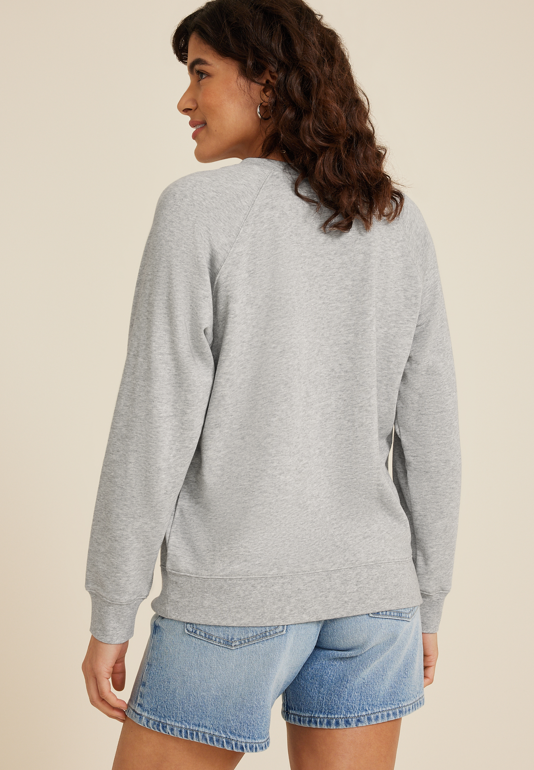 Twill Striped Relaxed Fit Sweatshirt, C3348, large