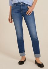 m jeans by maurices&trade; Dark High Rise Cuff Hem Slim Straight Ankle Jean, , small