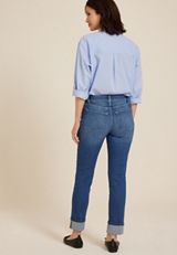 m jeans by maurices&trade; Dark High Rise Cuff Hem Slim Straight Ankle Jean, , small