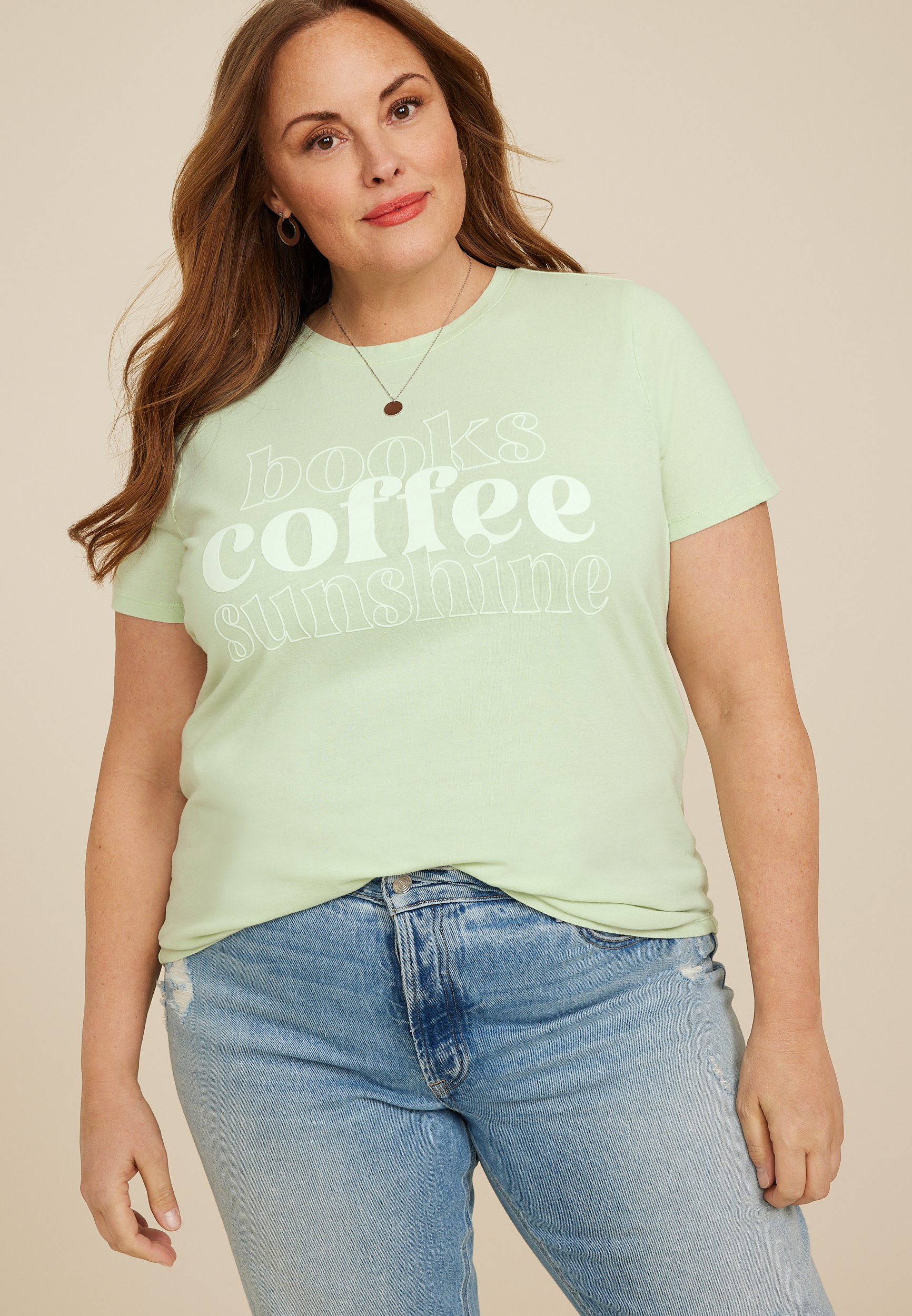 Plus Size Coffee Books Sunshine Classic Fit Graphic Tee