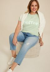Plus Size Coffee Books Sunshine Classic Fit Graphic Tee, C9820, small