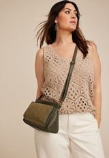 Double Compartment Crossbody Bag, C186, small