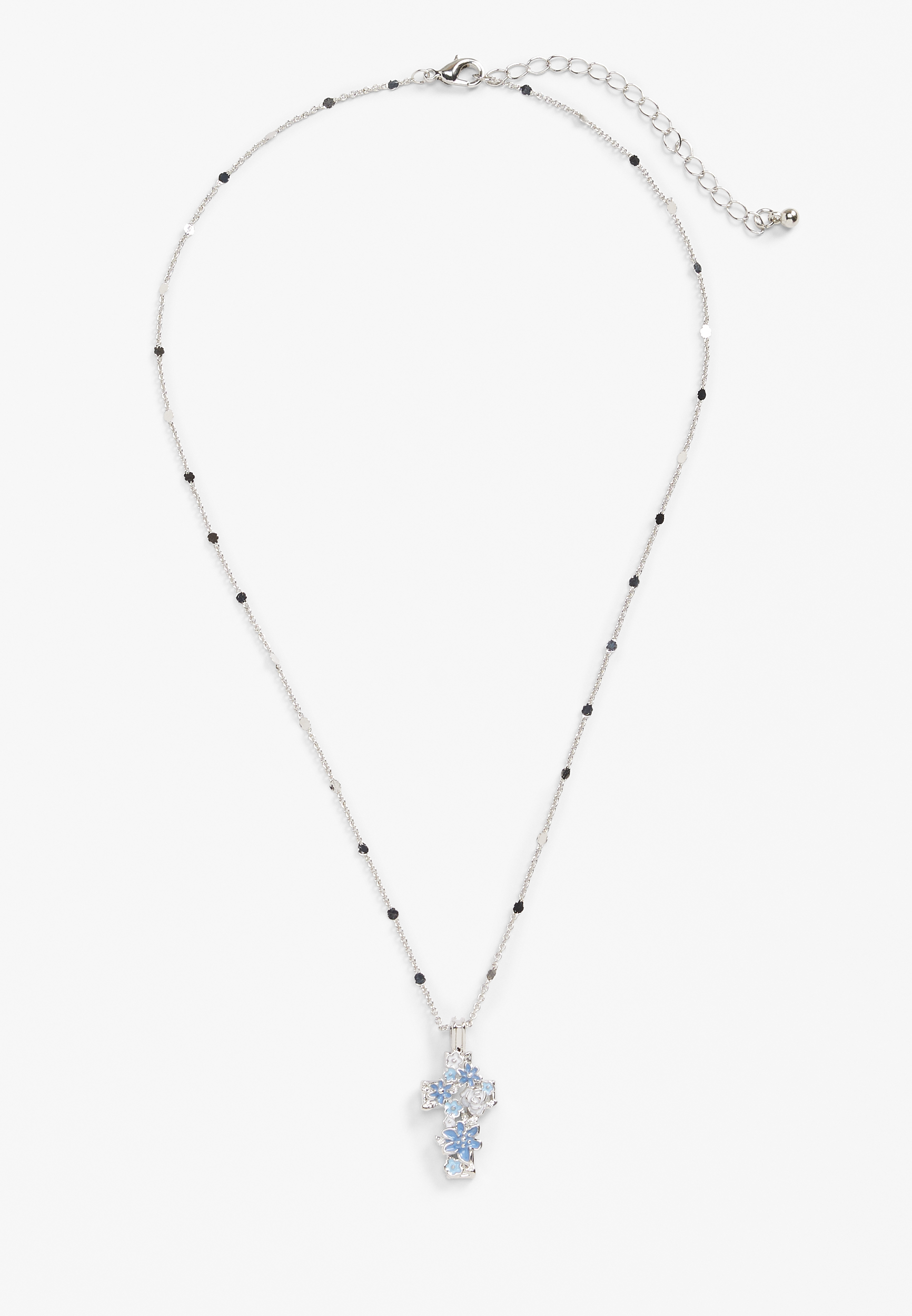 Floral Cross Pendant Necklace, C1524, large