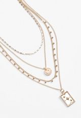 Gold Locket Layered Necklace, , small