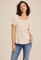 Crochet Peplum Top, C183, small