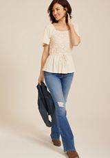 Crochet Peplum Top, C183, small