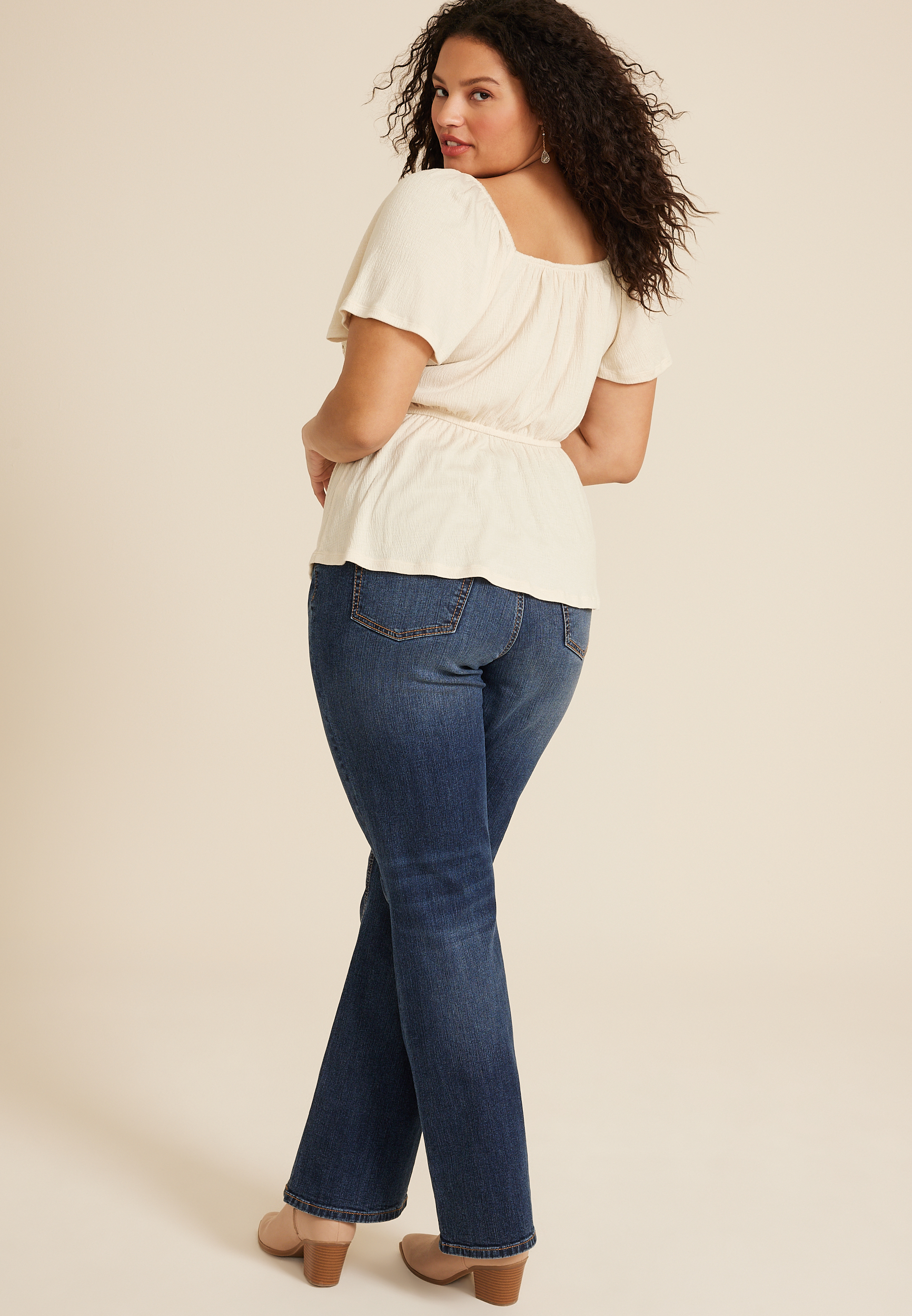 Plus Size Crochet Peplum Top, C183, large