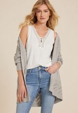 Studded Lattice V Neck Tank Top, SOFT WHITE, small