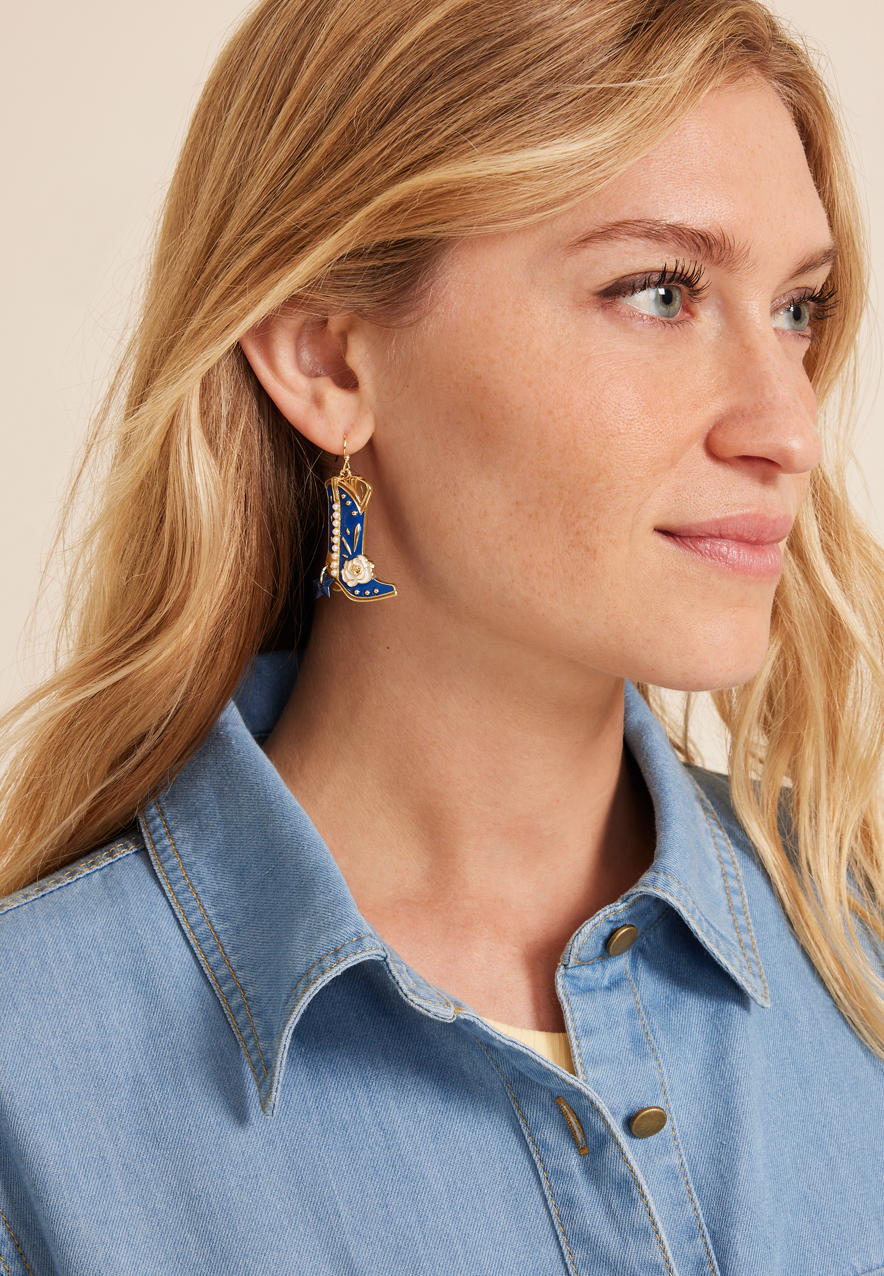 Western Boot Earrings, C180, large