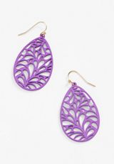 Purple Filigree Egg Earrings, PURPLE, small