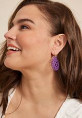 Purple Filigree Egg Earrings, PURPLE, small