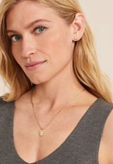 Gold Heart Cross Necklace And Earring Set, C605, small