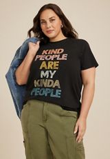 Plus Size Kind People Are My Kinda People Relaxed Fit Graphic Tee, C106, small