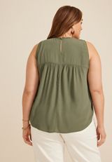 Plus Size Lace Trim Tank Top, C3142, small