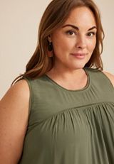 Plus Size Lace Trim Tank Top, C3142, small
