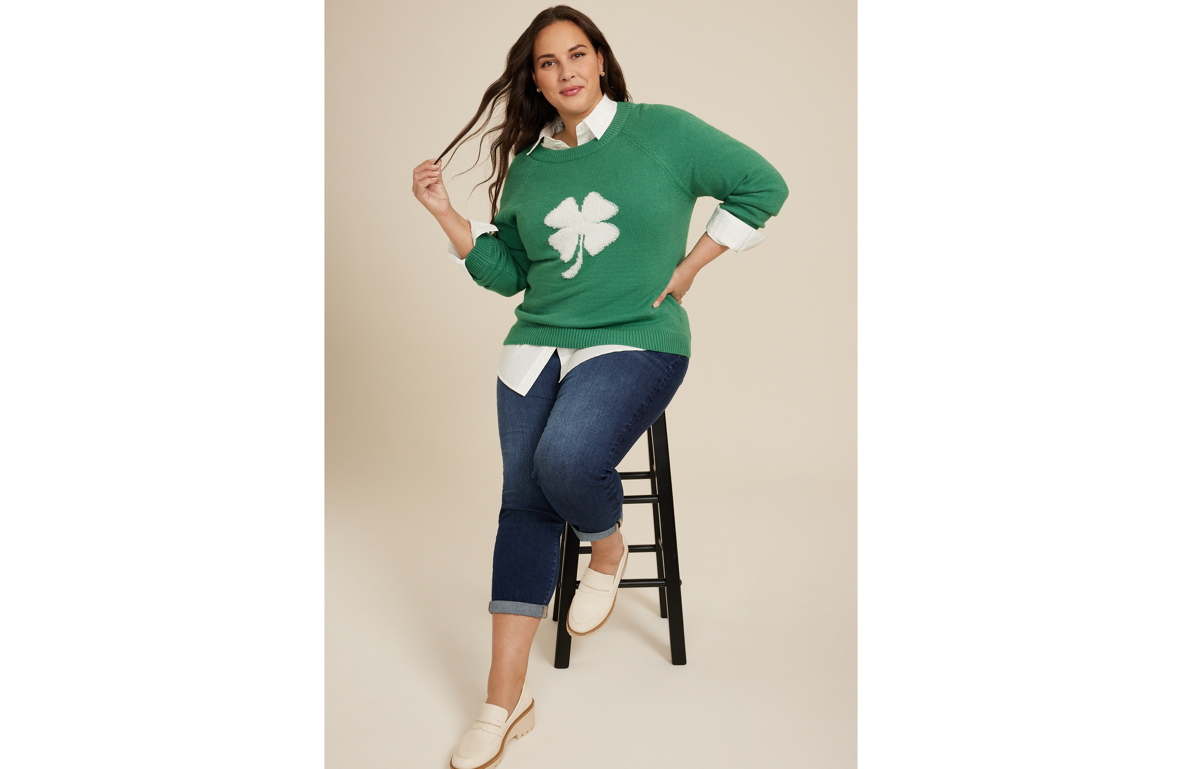 Plus Shamrock Crew Neck Sweater
