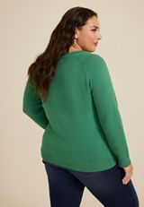 Plus Size Shamrock Crew Neck Sweater, C8268, small