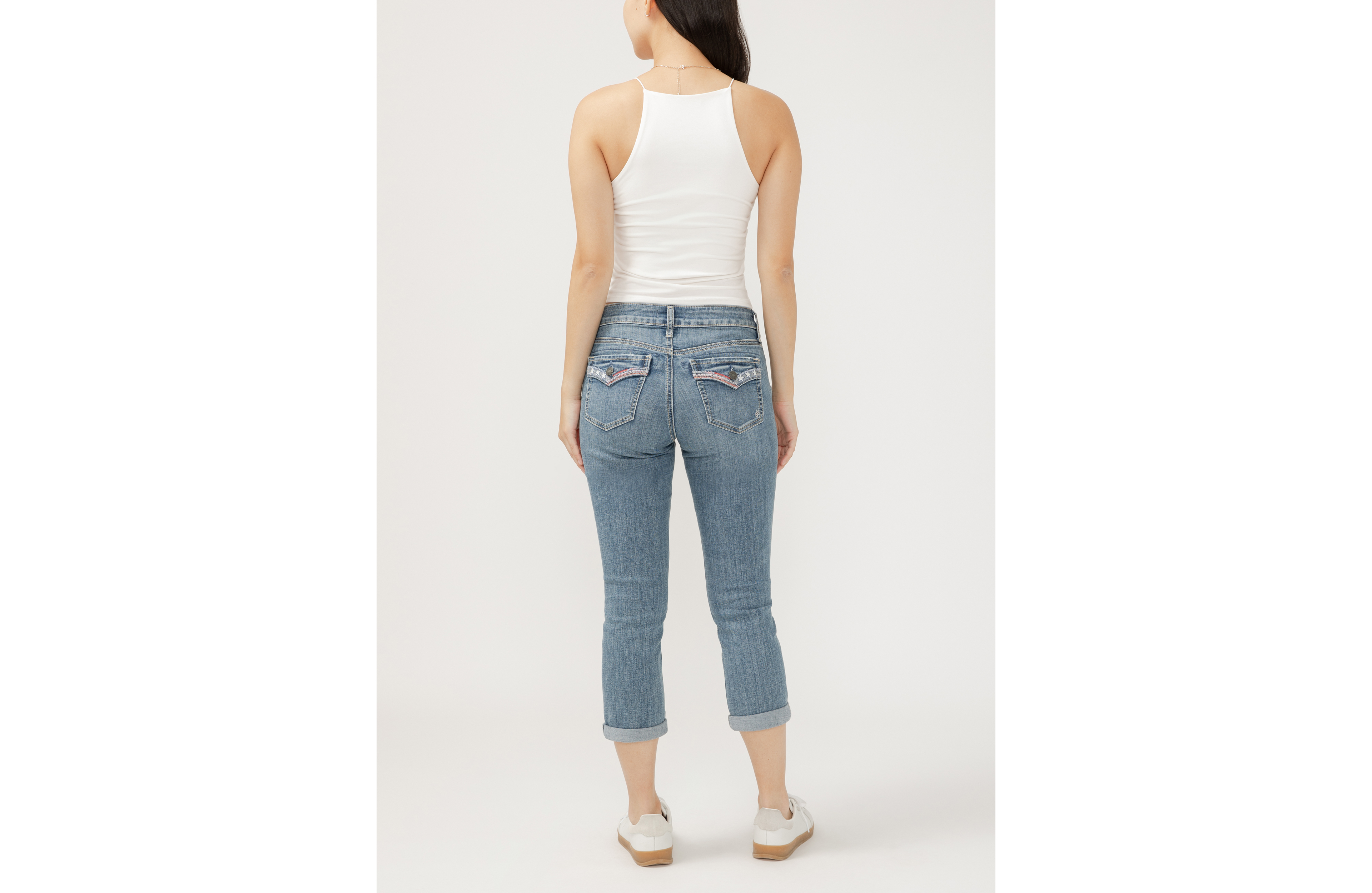 Silver Jeans Co.® Elyse Mid Rise Luxe Stretch Americana Cuffed Capri